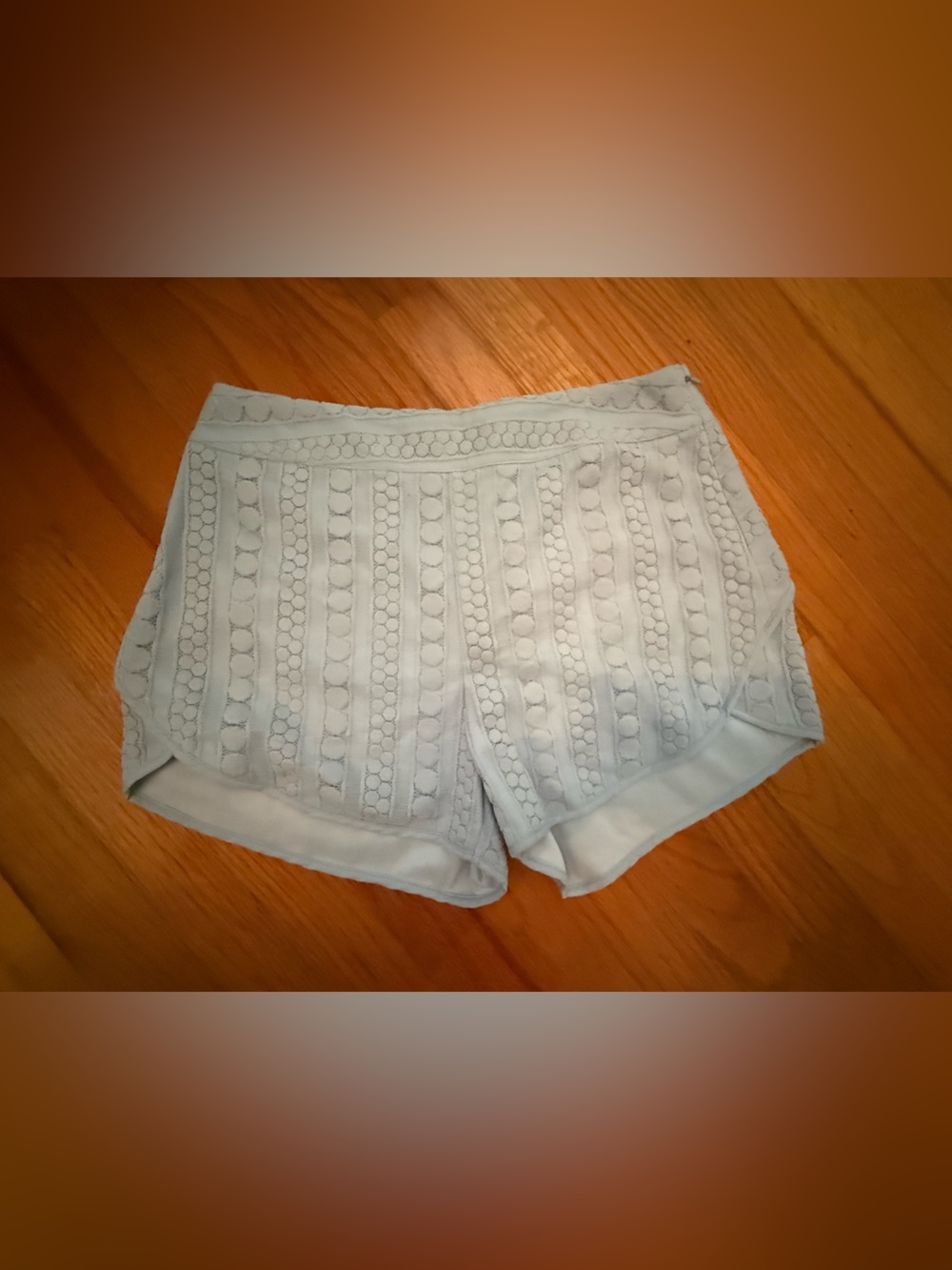 Francesca's Light Blue eyelet/Lace Shorts